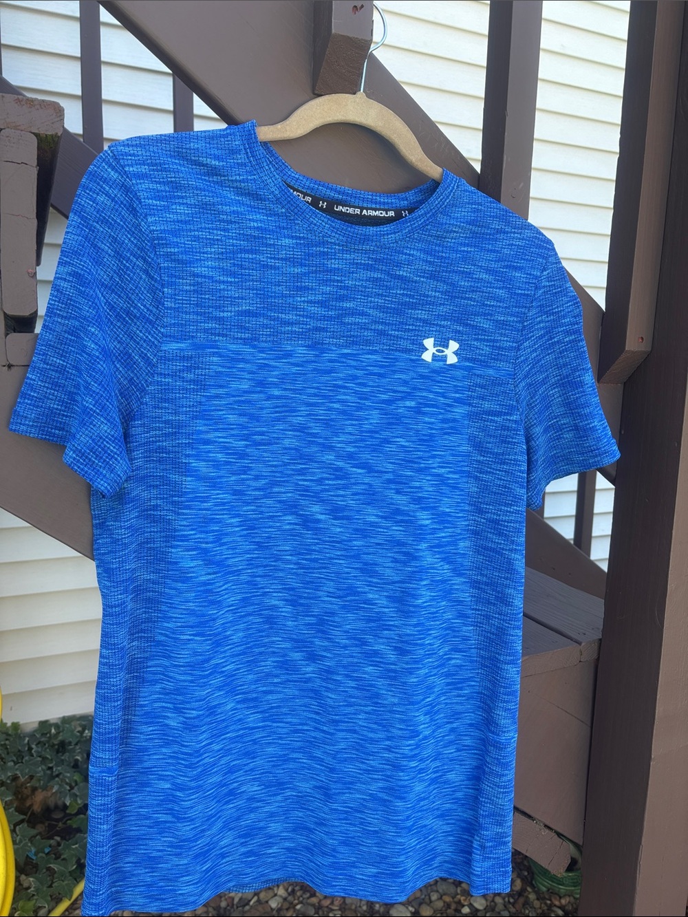 Under Armour Royal/Heather Blue Short-Sleeve Tech Tee Boys Medium Seamless Tee